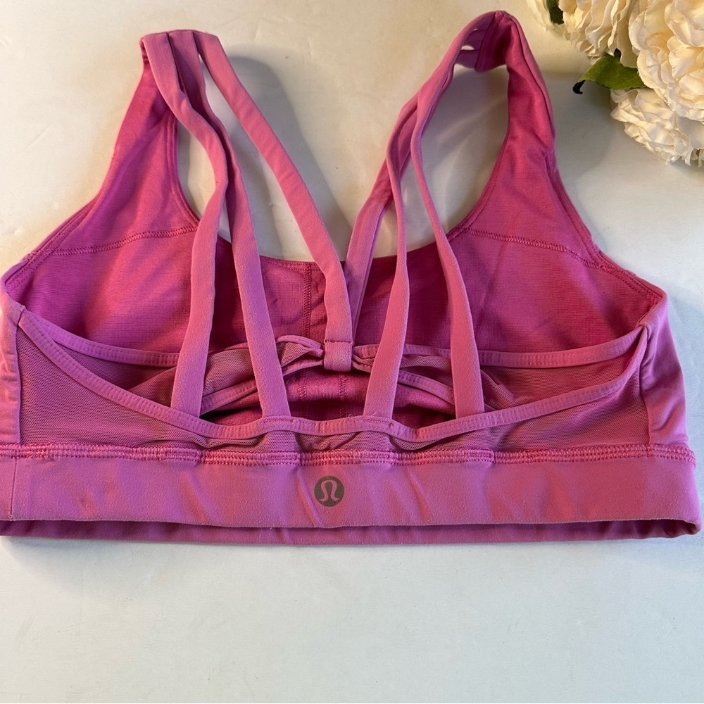 Lululemon Sz 6 Pink Strappy Yoga Bra - Picture 3 of 4
